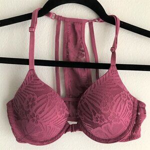 Maroon Racer Back Lightly Lined Bra